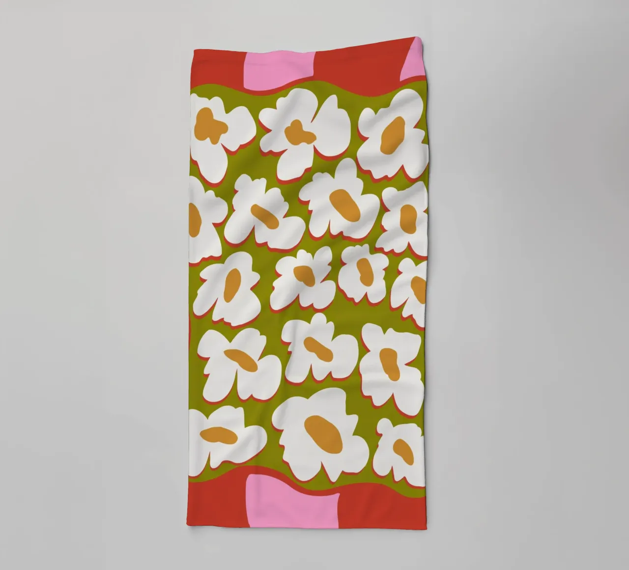 Bloom retrò anni '70 asciugamano da bagno da Miho Art Studio