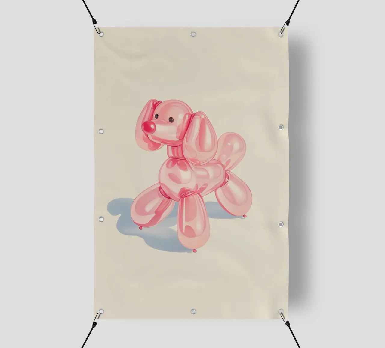 Cane con palloncino rosa telo in pvc da Jungle Joy Art