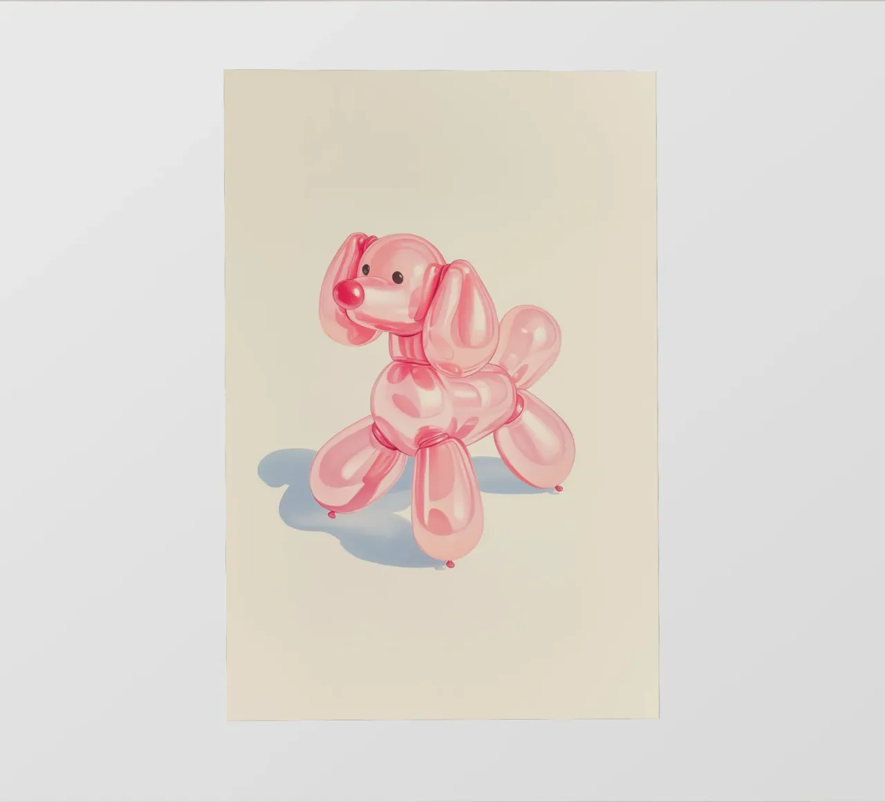 Cane con palloncino rosa telo in pvc da Jungle Joy Art