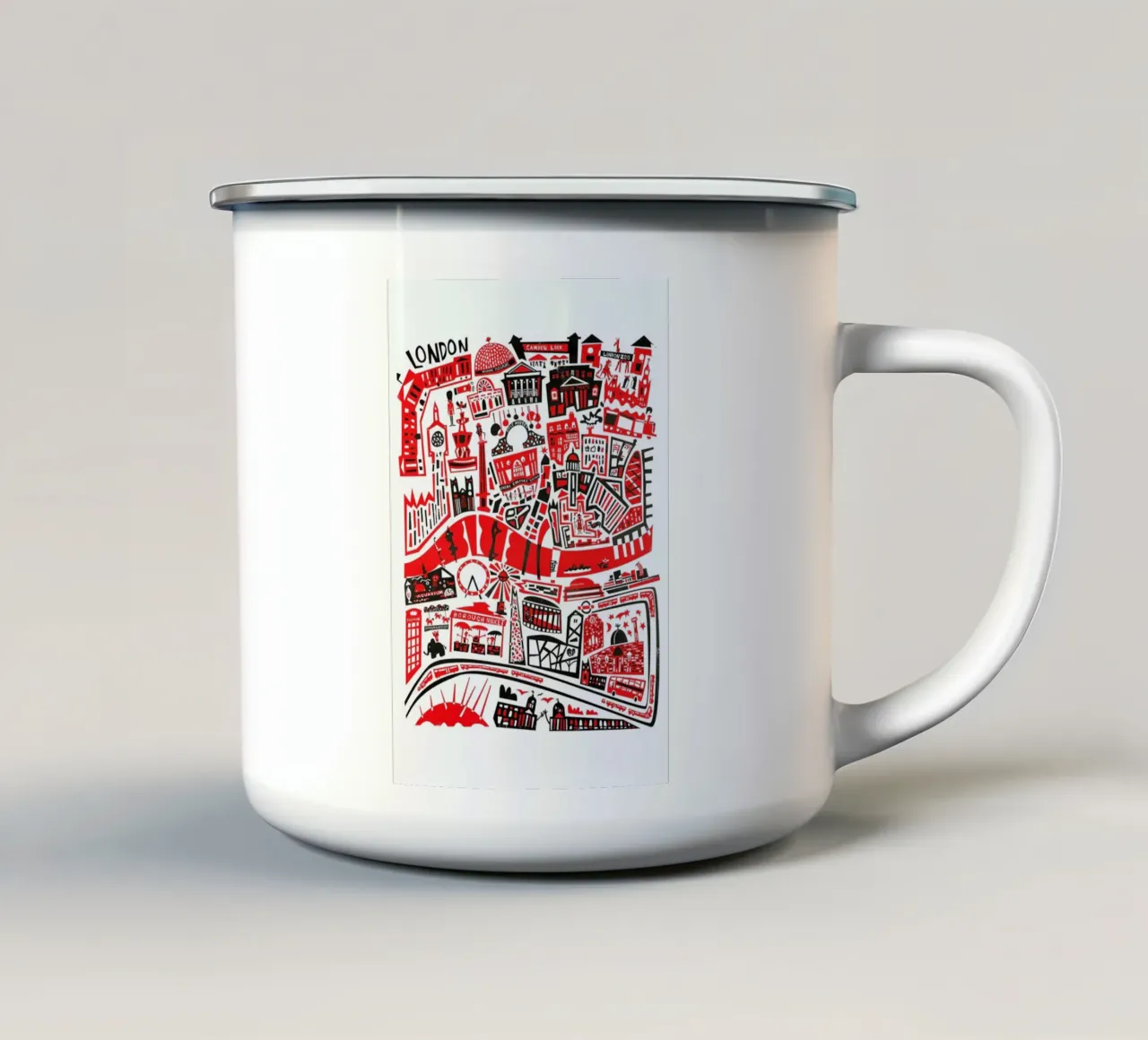 Busy London Map tazza in smalto da Fox & Velvet