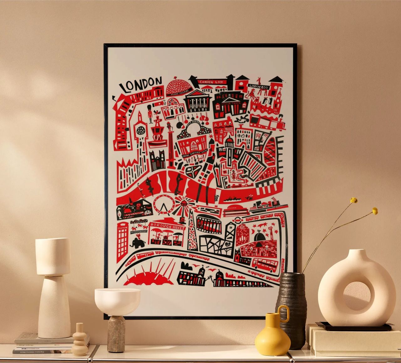 Busy London Map poster by Fox & Velvet
