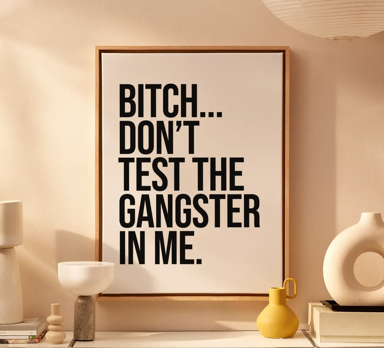 Schlampe teste nicht den Gangster in mir Zitat Leinwand von Paigaam Studio