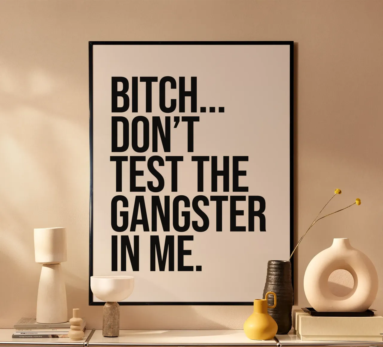 Bitch test de gangster in mij niet quote hahnemühle van Paigaam Studio