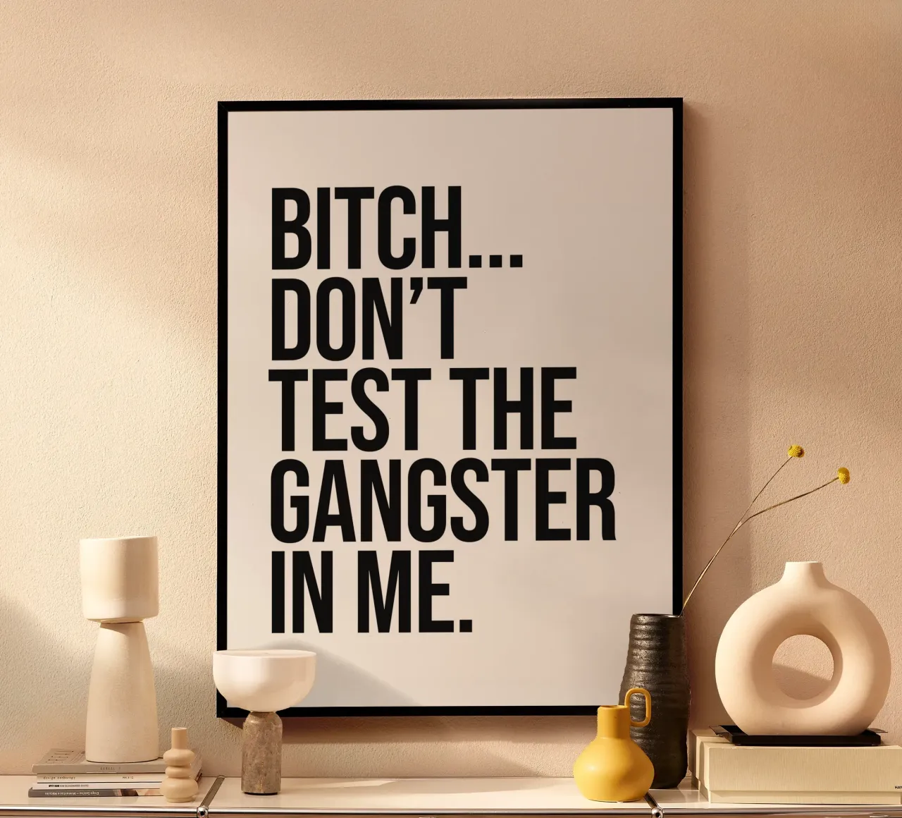 Bitch test de gangster in mij niet quote hahnemühle van Paigaam Studio