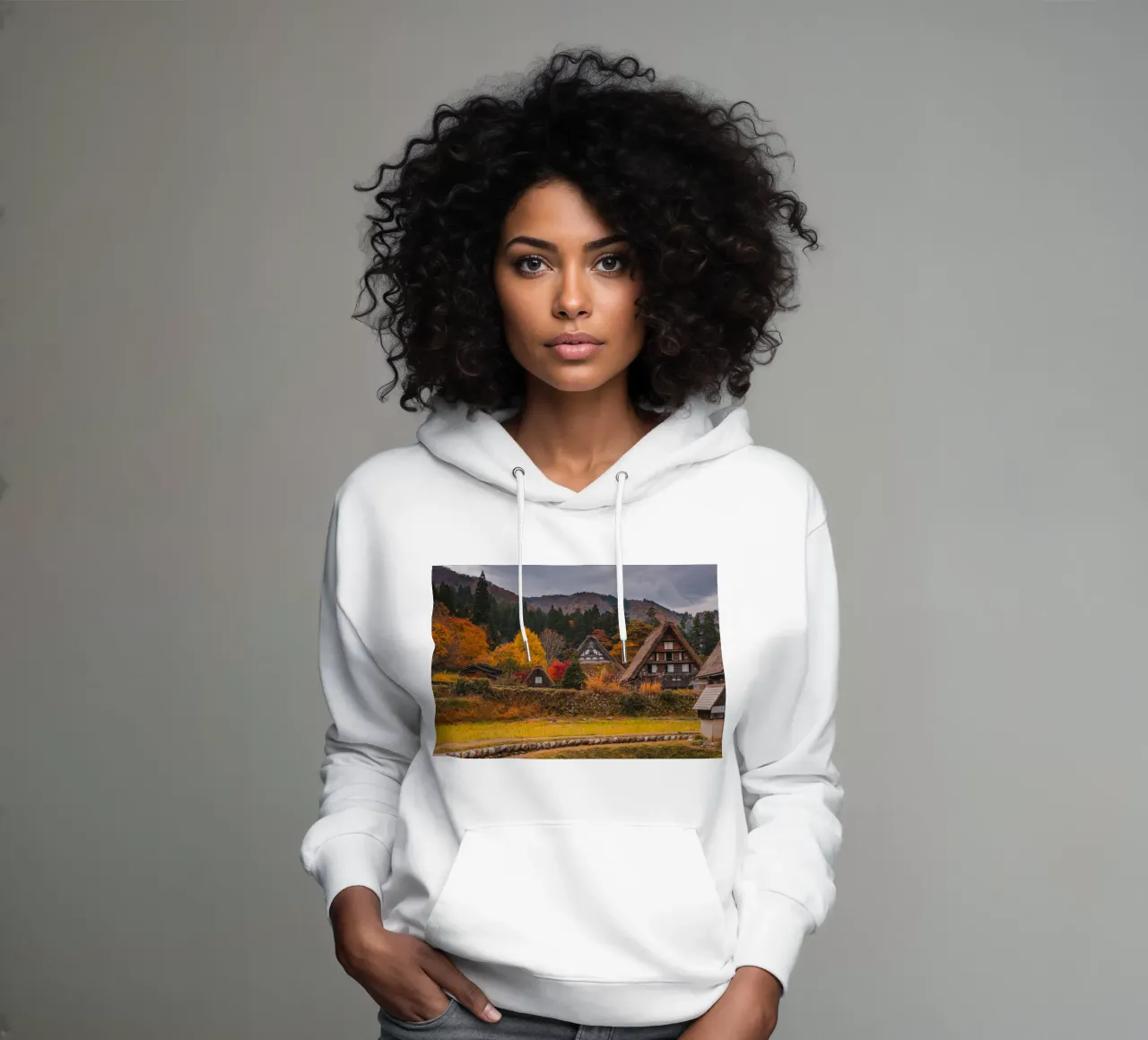 Case coloniche giapponesi in autunno - Shirakawa-go felpa con cappuccio da Marcel Bisig