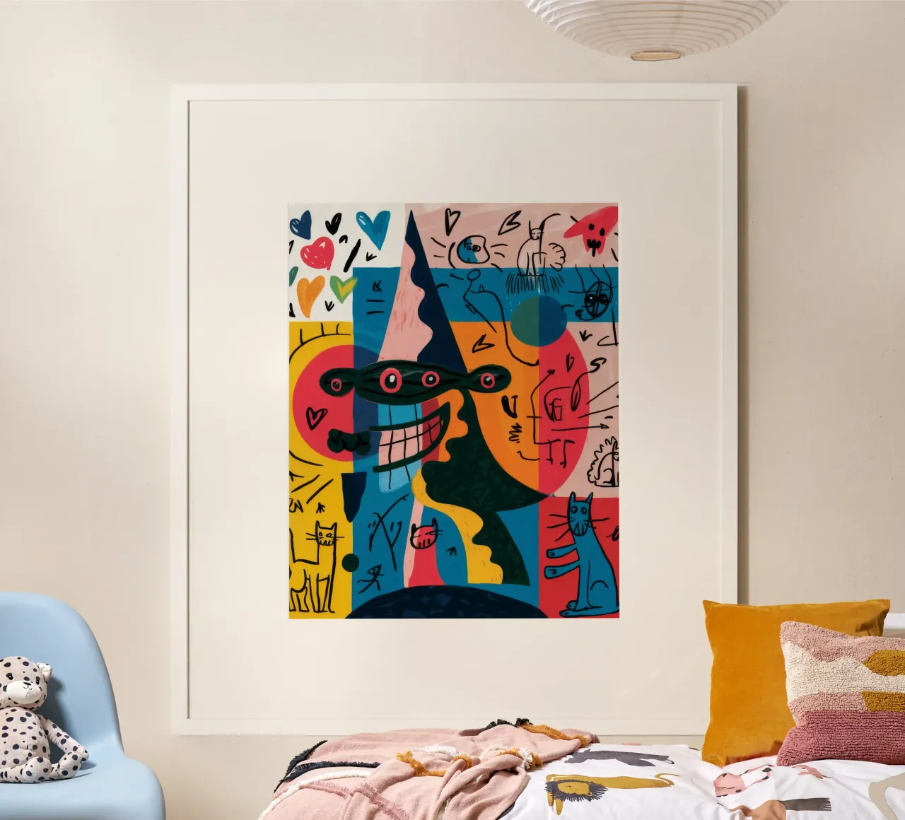 Volti surreali poster con telaio in alluminio da Monarco Virtuoso