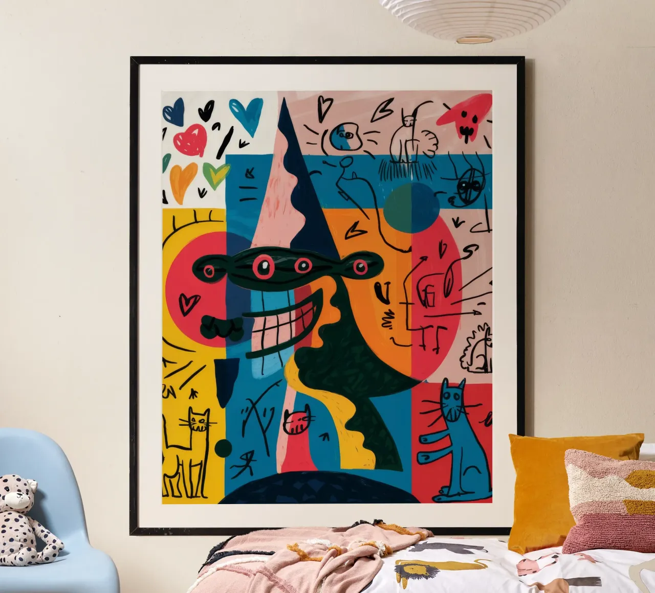 Volti surreali poster con telaio in alluminio da Monarco Virtuoso