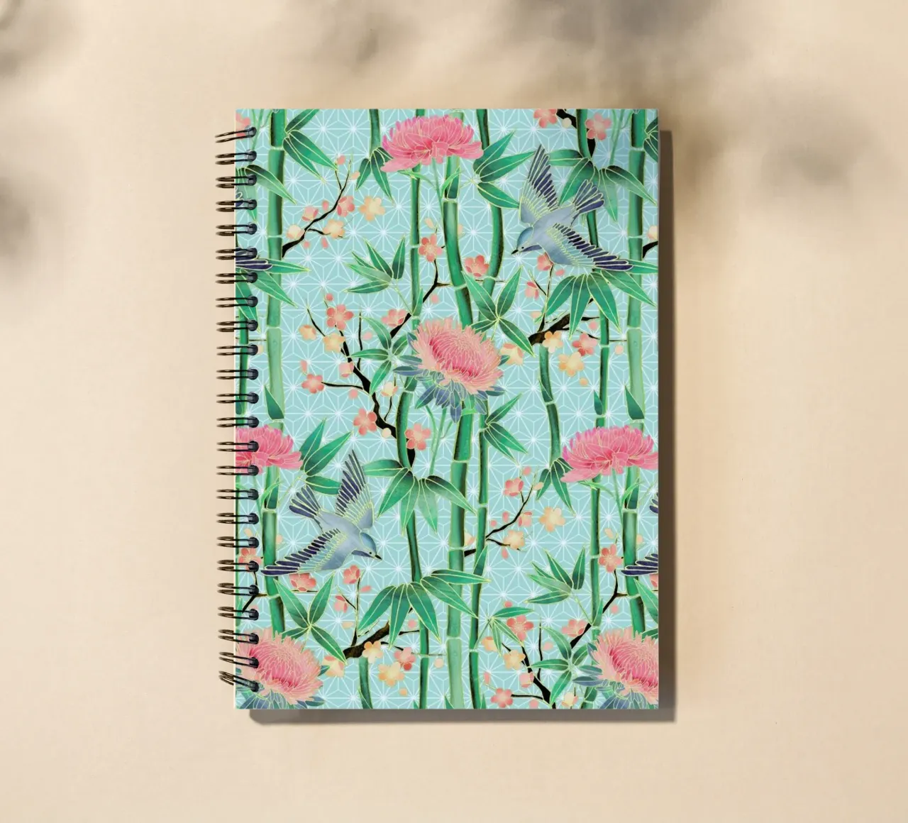 Bamboo Birds and Blossom Mint diario ad anelli da Micklyn Le Feuvre
