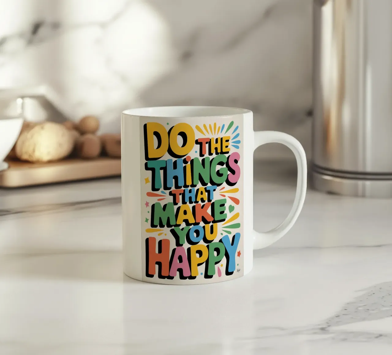 Fate le cose che vi rendono felici tazza in ceramica da logic