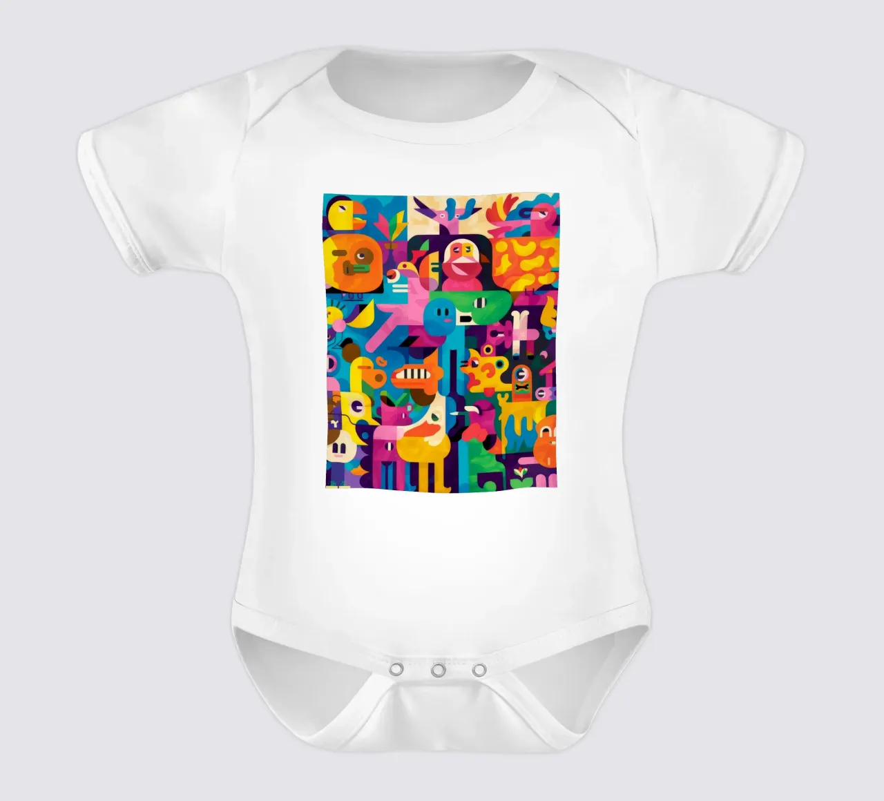 Playful Patterns short-sleeve baby romper by Monarco Virtuoso