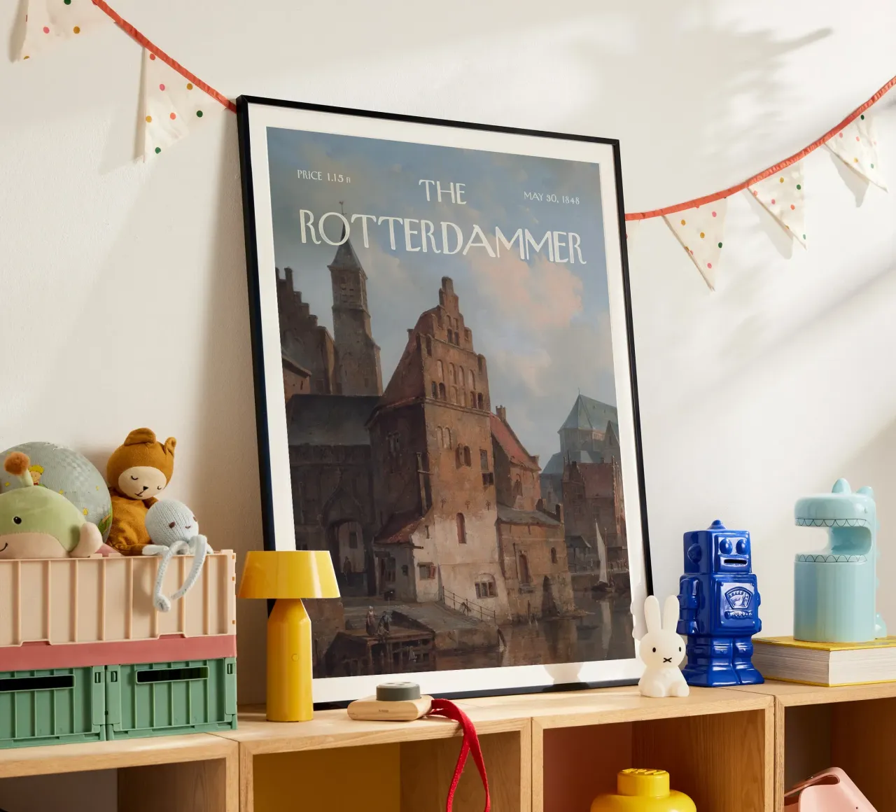 La copertina della rivista d'epoca Rotterdammer poster con telaio in plastica da Vintagrafica