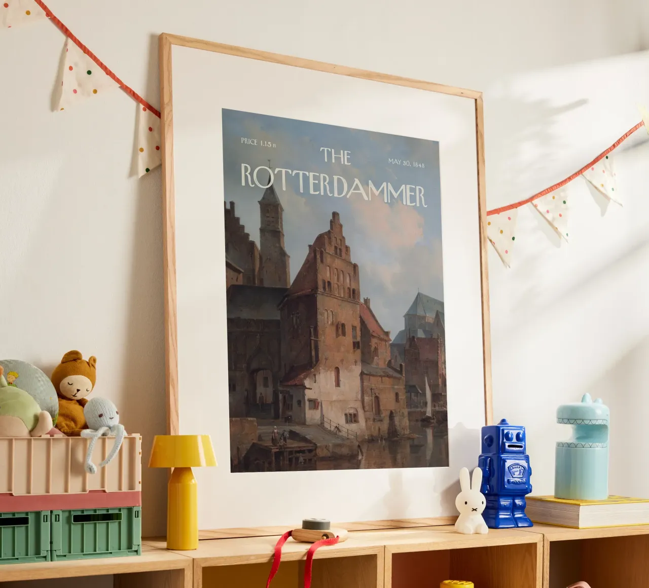 La copertina della rivista d'epoca Rotterdammer poster con telaio in plastica da Vintagrafica