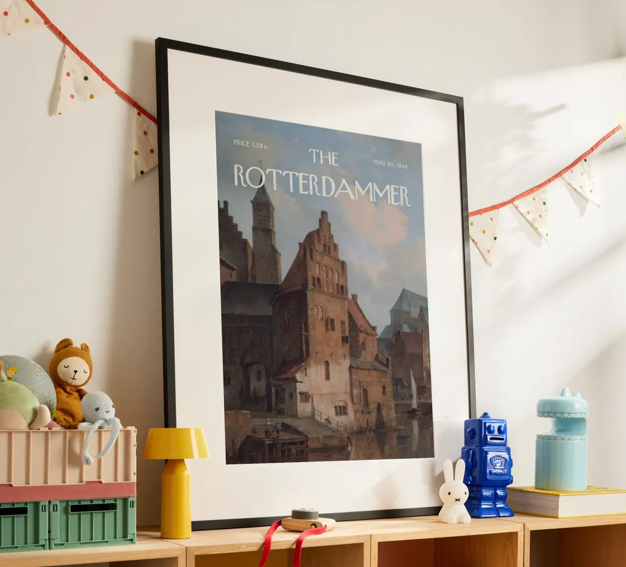 La copertina della rivista d'epoca Rotterdammer poster con telaio in plastica da Vintagrafica