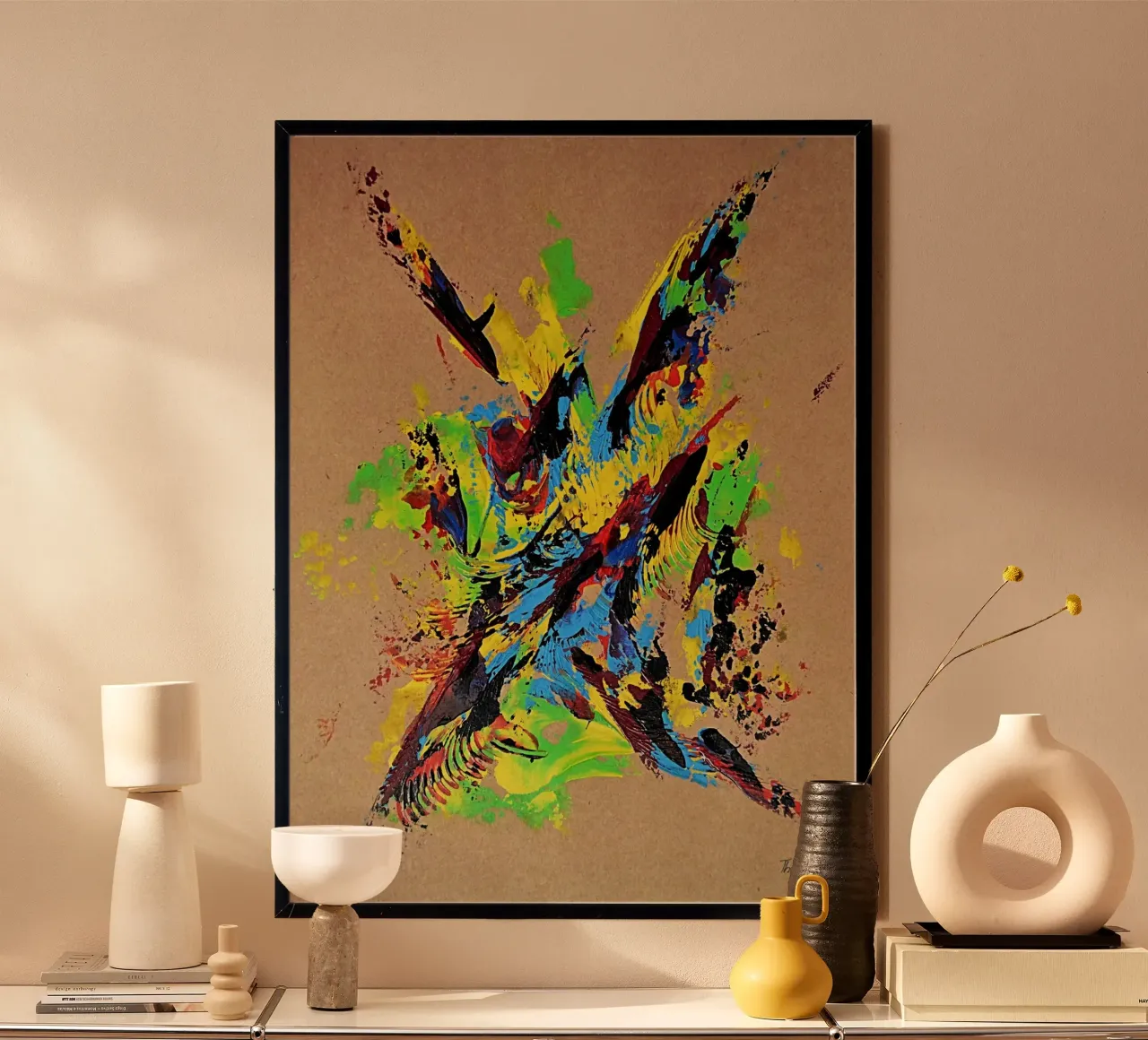 NATURAL STYLE 33 poster con telaio in alluminio da Thierry Vobmann Abstract painting