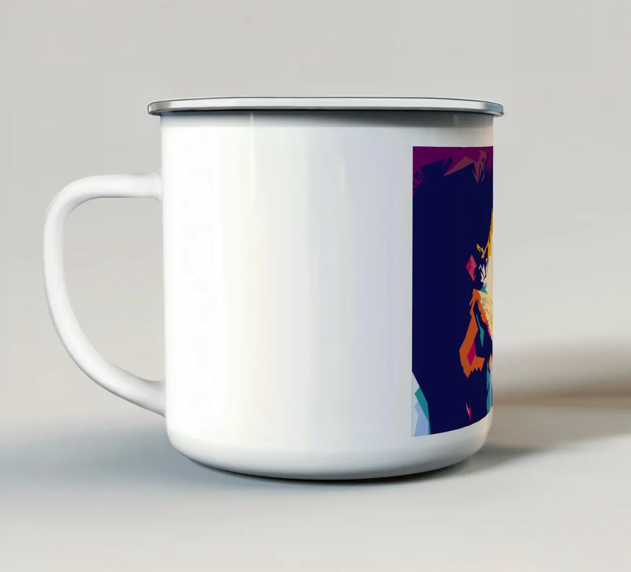 WPAP im Bob-Dylan-Stil Emaille Tasse von SW Artwork