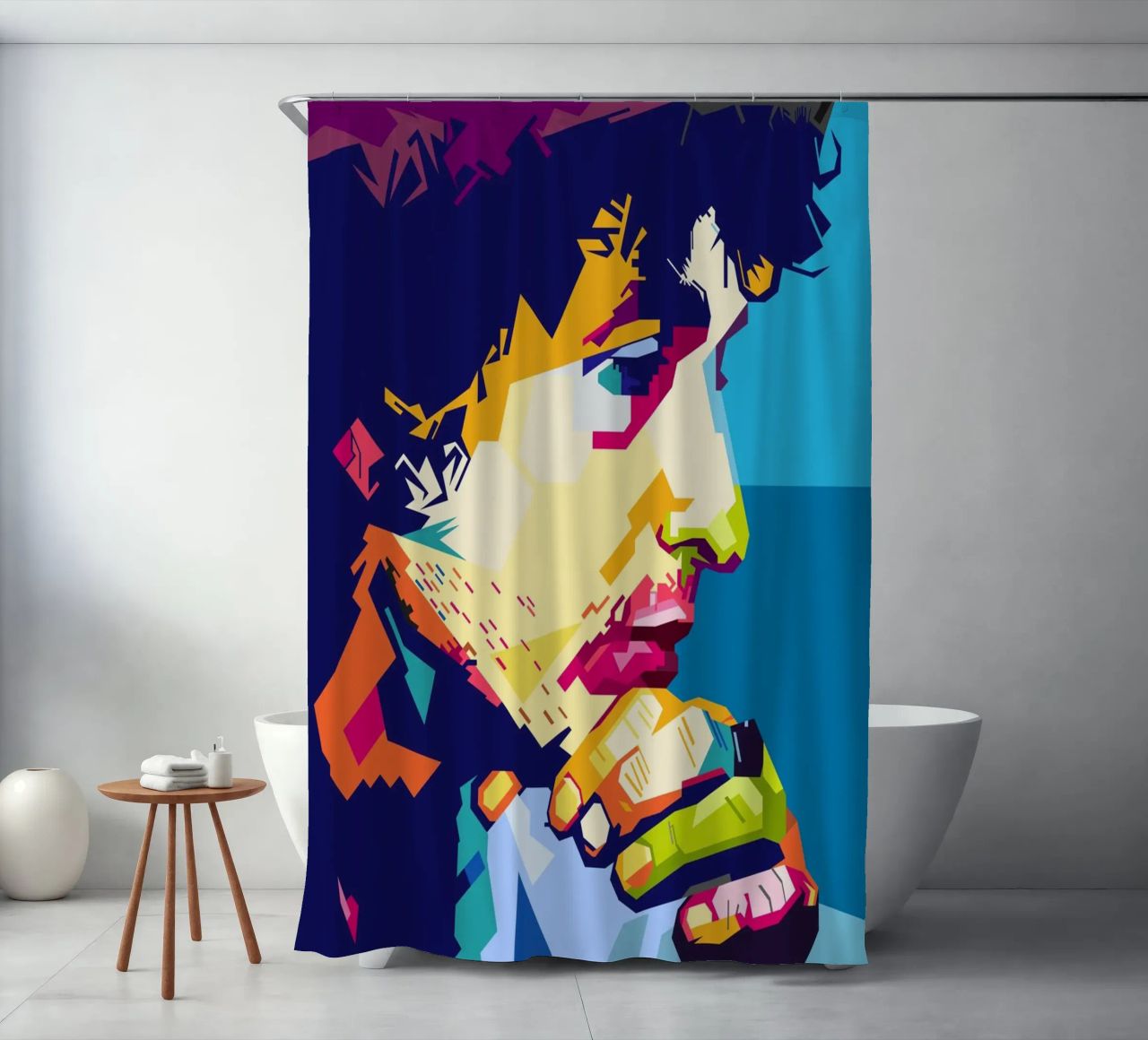 Bob Dylan-stijl WPAP douchegordijn van SW Artwork