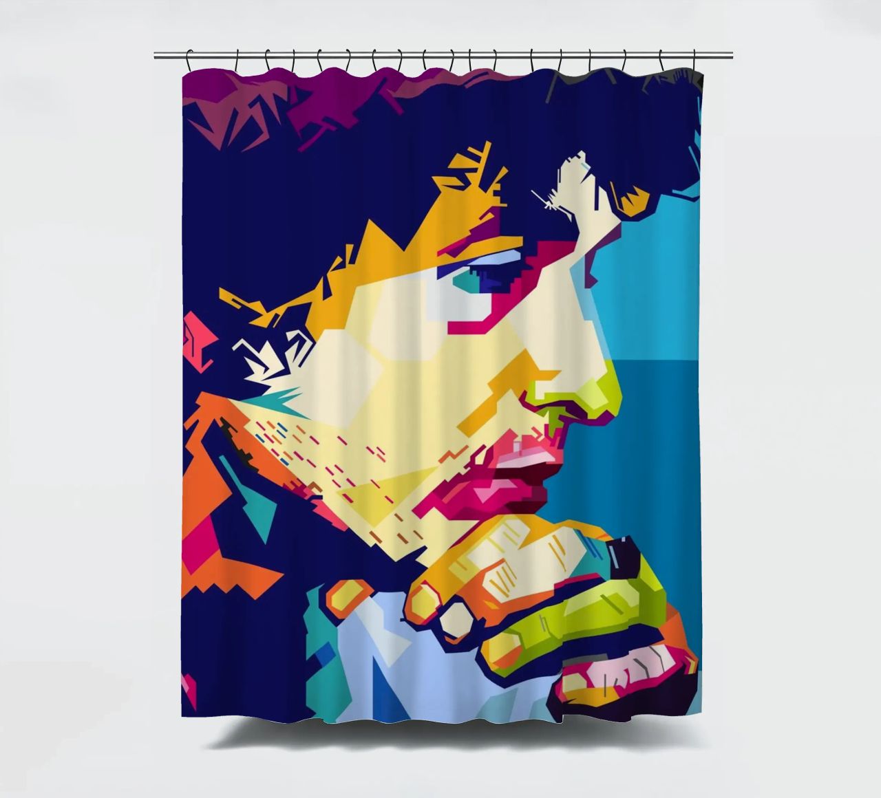 Bob Dylan-stijl WPAP douchegordijn van SW Artwork