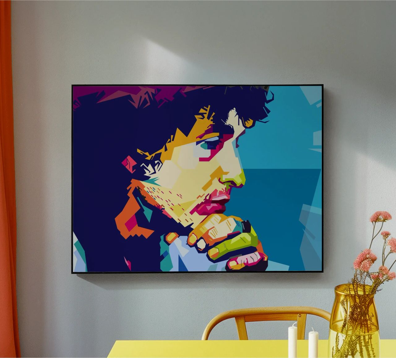 Bob Dylan-stijl WPAP acryl van SW Artwork