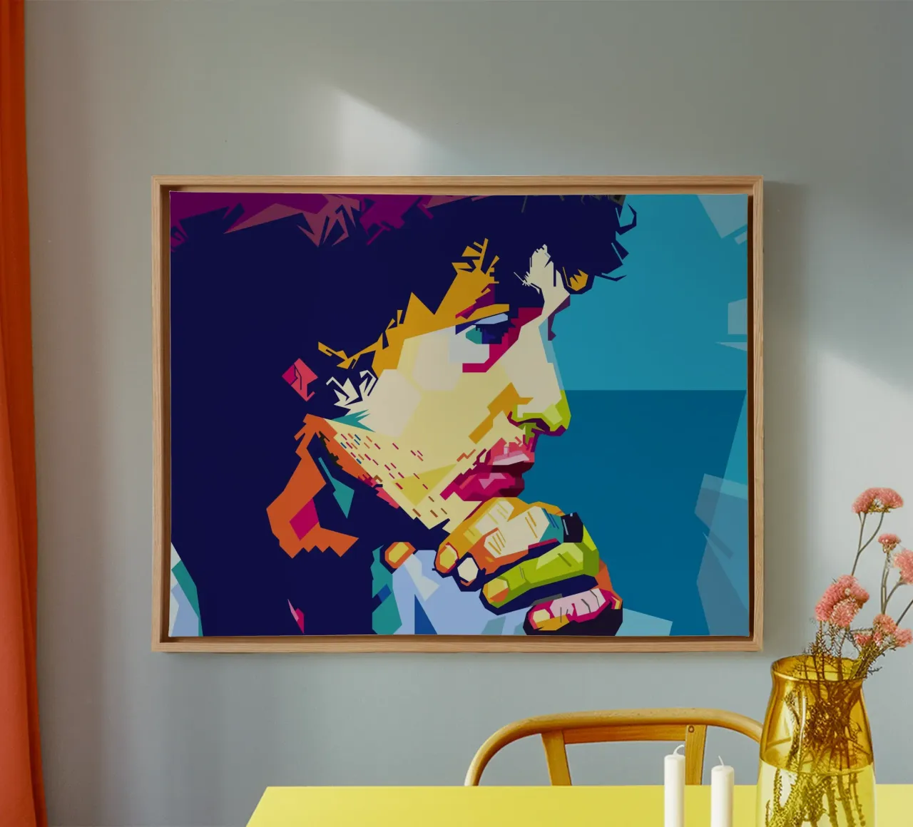 Bob Dylan-stijl WPAP canvas van SW Artwork