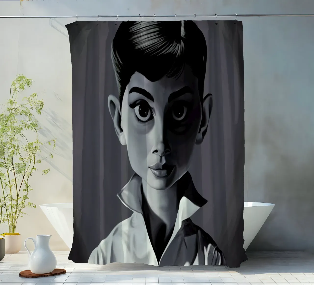Audrey Hepburn tenda da doccia da Rob Art | Illustration