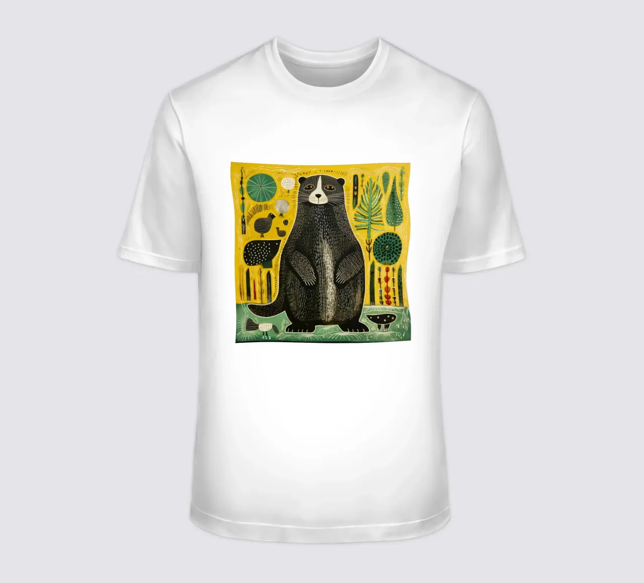 Green Marmot 1 t-shirt by Minimal Animal Art