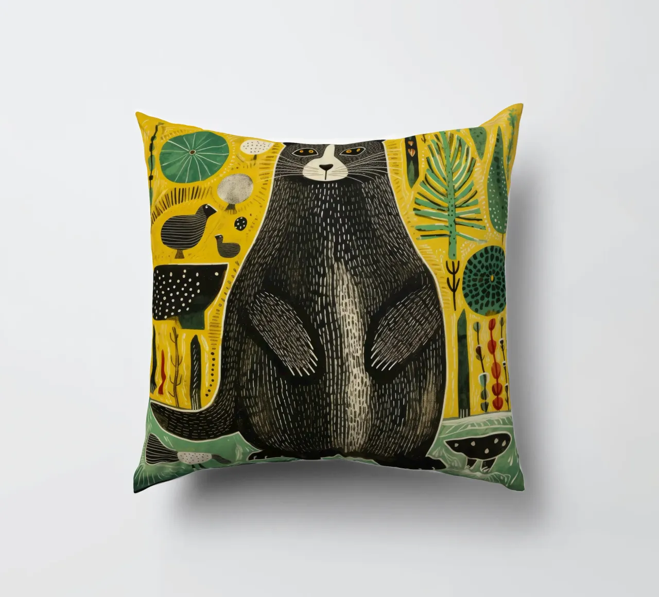 Marmotta verde 1 cuscino da Minimal Animal Art