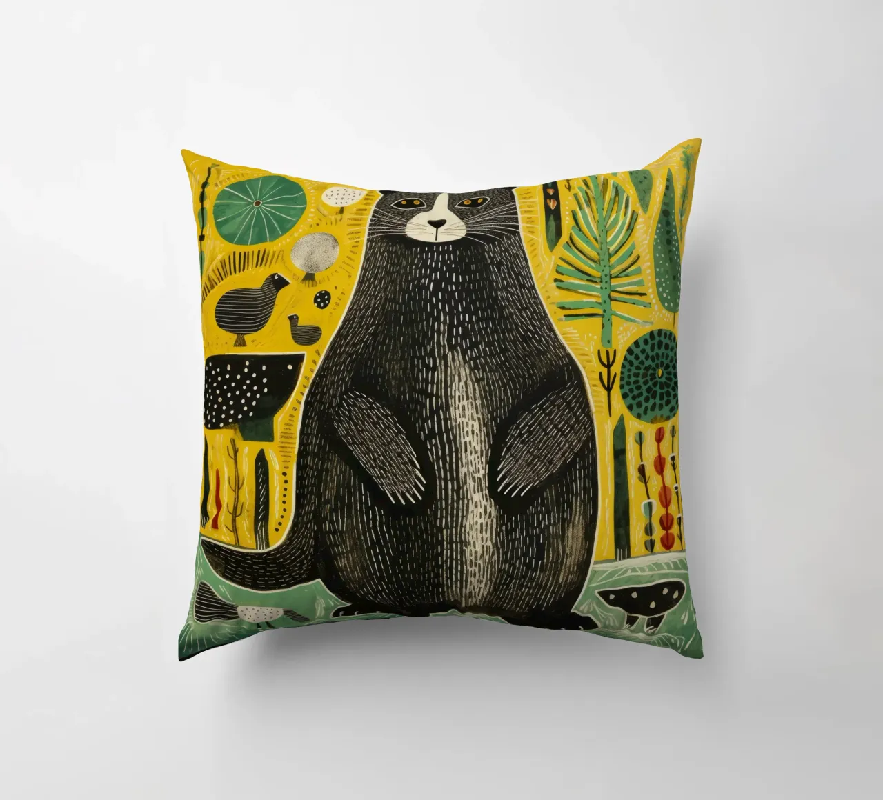 Marmotta verde 1 cuscino da Minimal Animal Art