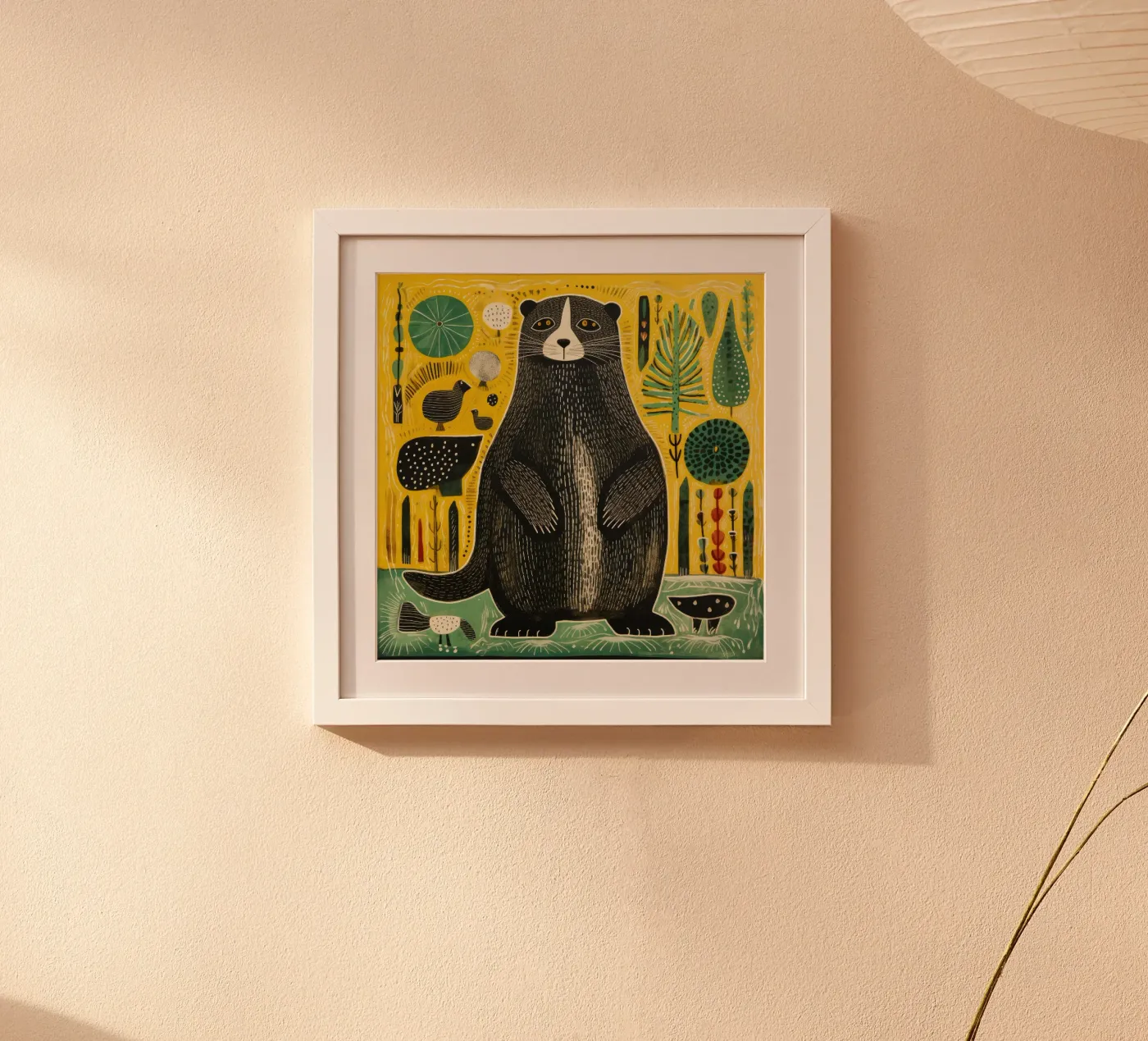 Green Marmot poster da Minimal Animal Art