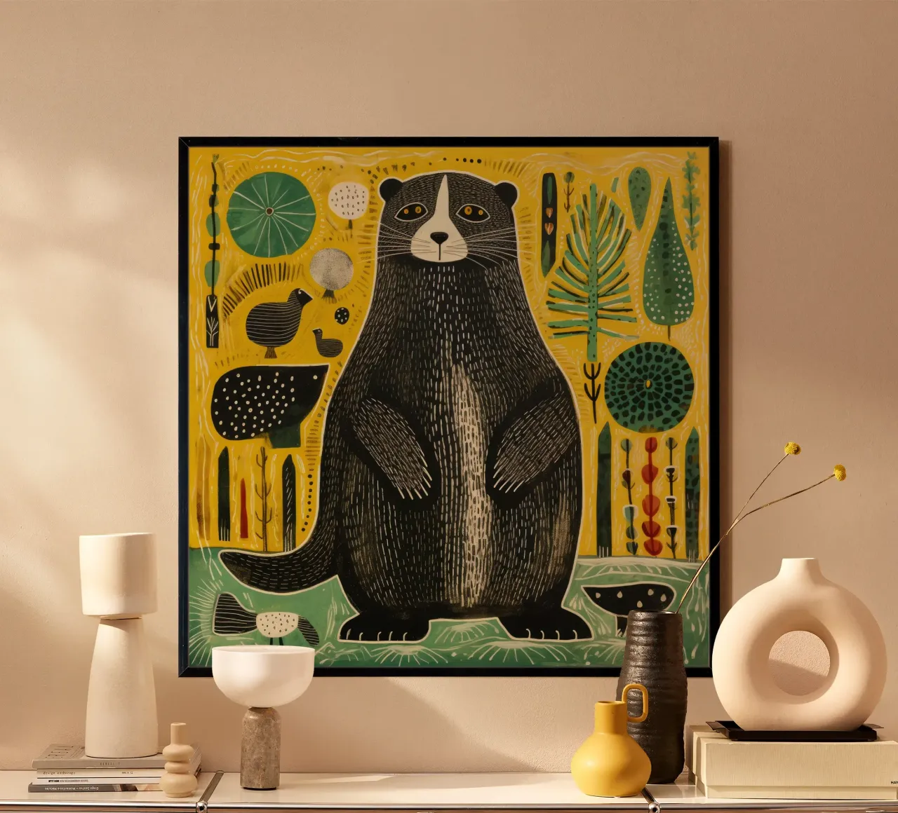 Marmotta verde 1 carta hahnemühle da Minimal Animal Art
