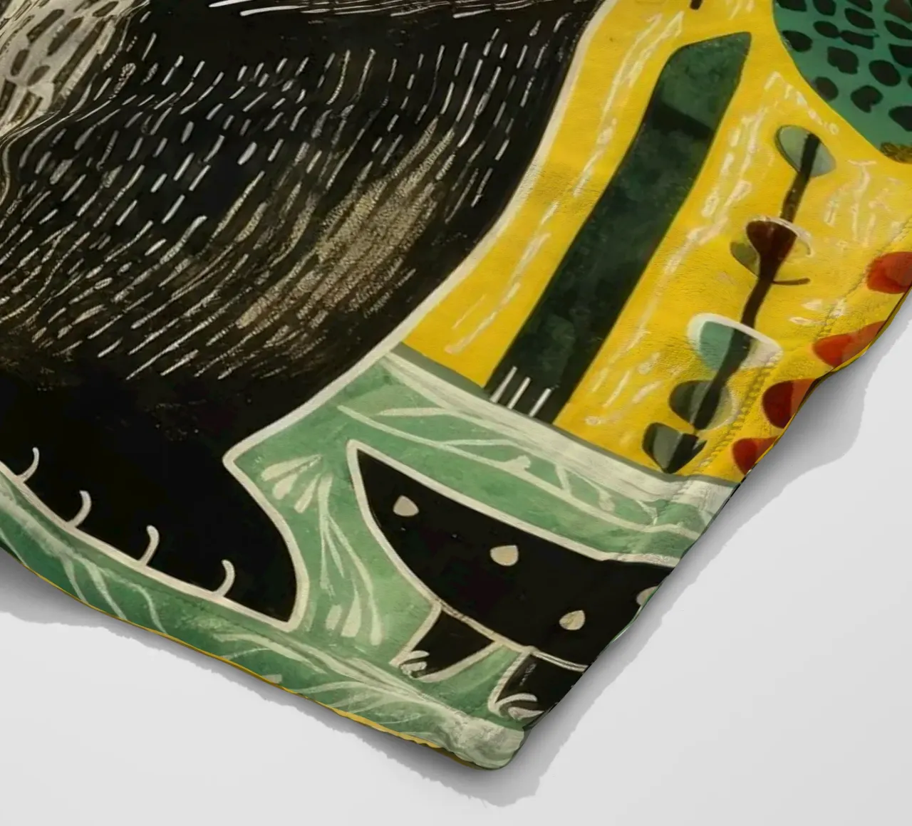 Green Marmot 1 fleece blanket by Minimal Animal Art