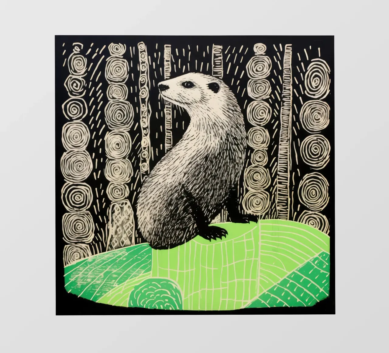 Marmotta verde 2 telo in pvc da Minimal Animal Art