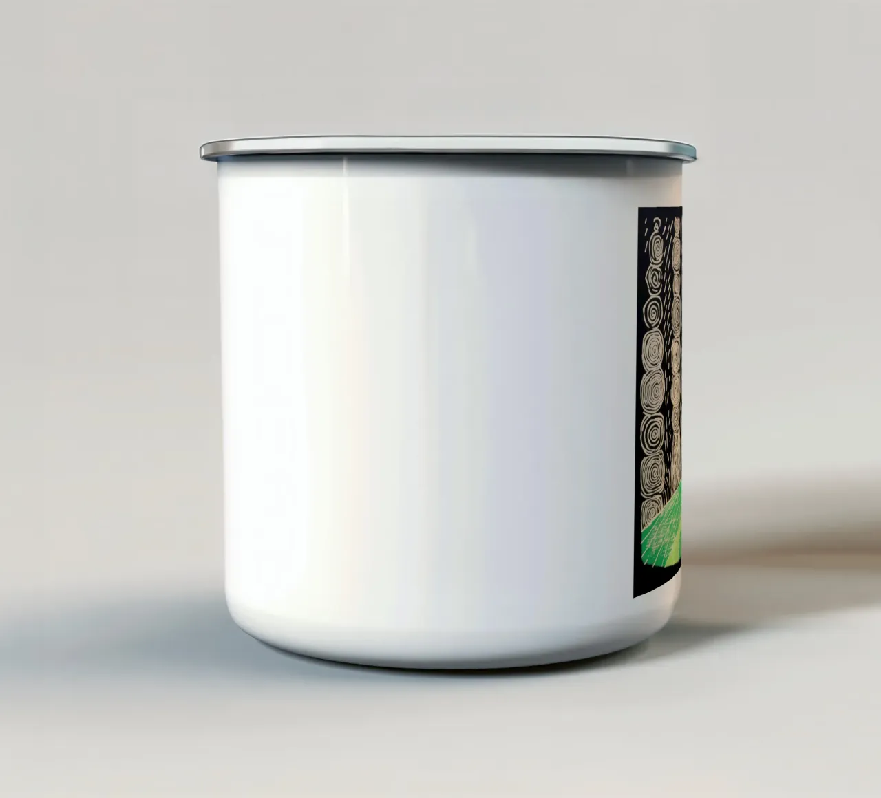 Marmotta verde 2 tazza in smalto da Minimal Animal Art