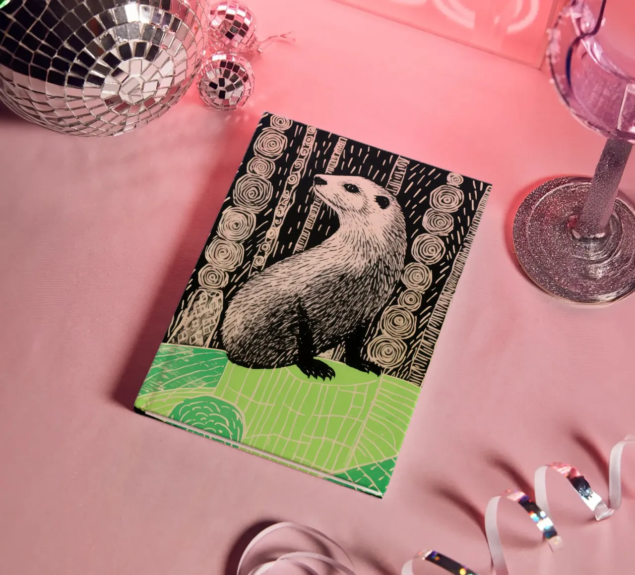 Green Marmot 2 notebook by Minimal Animal Art