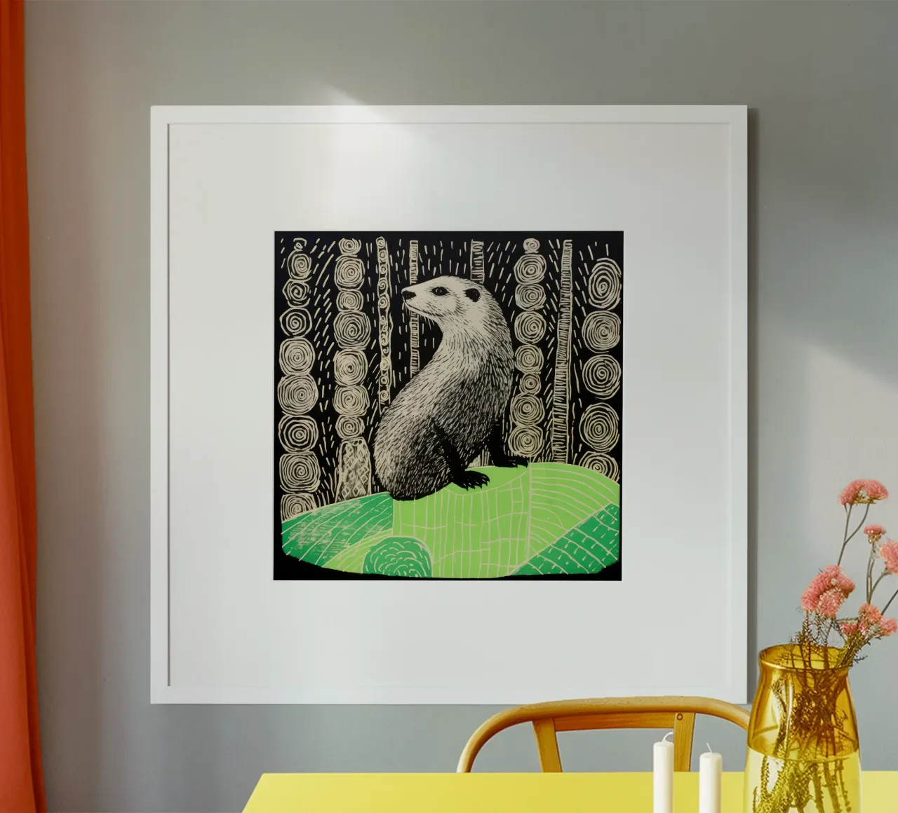Marmotta verde 2 carta hahnemühle da Minimal Animal Art