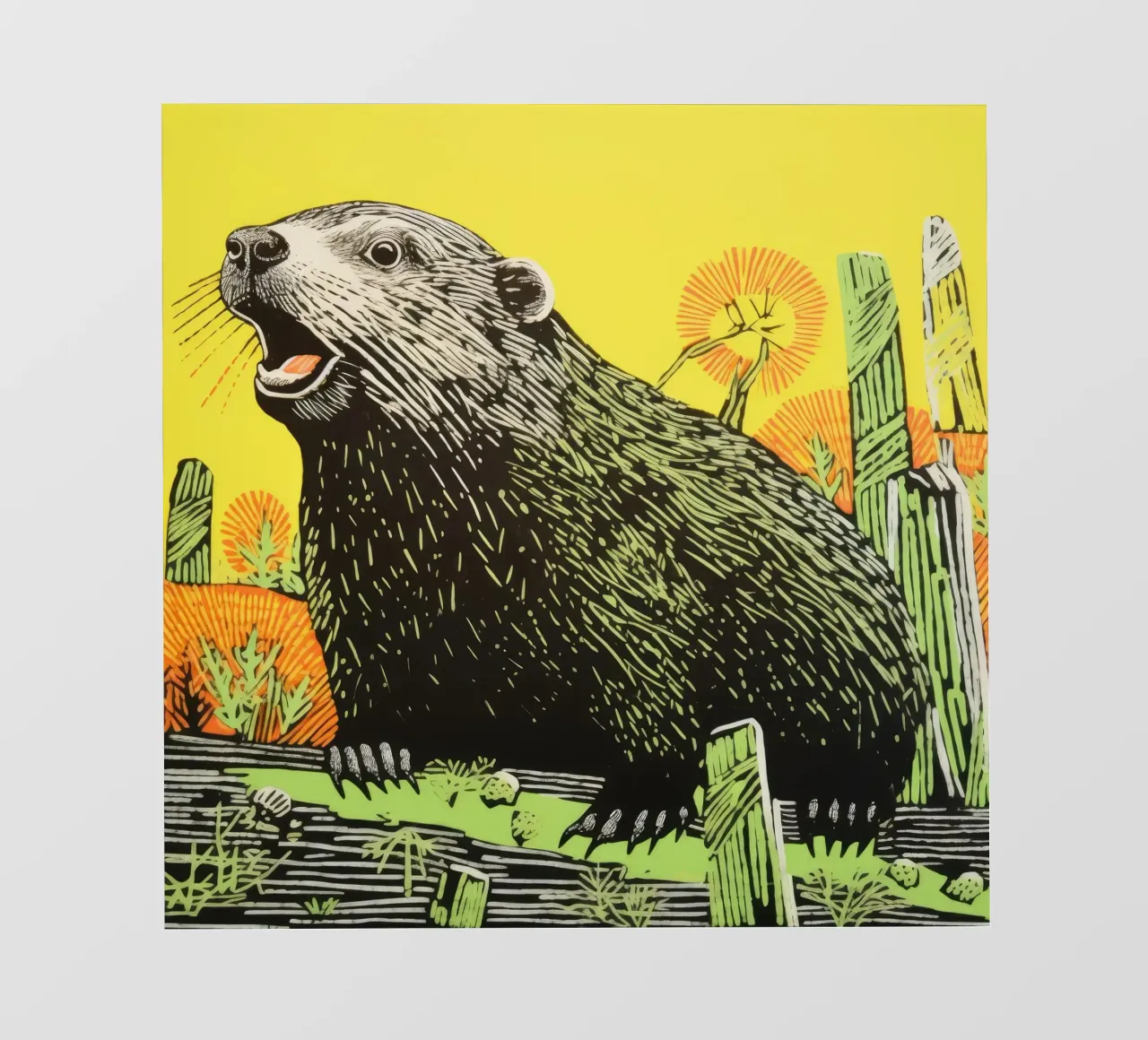 Marmotta verde 3 telo in pvc da Minimal Animal Art