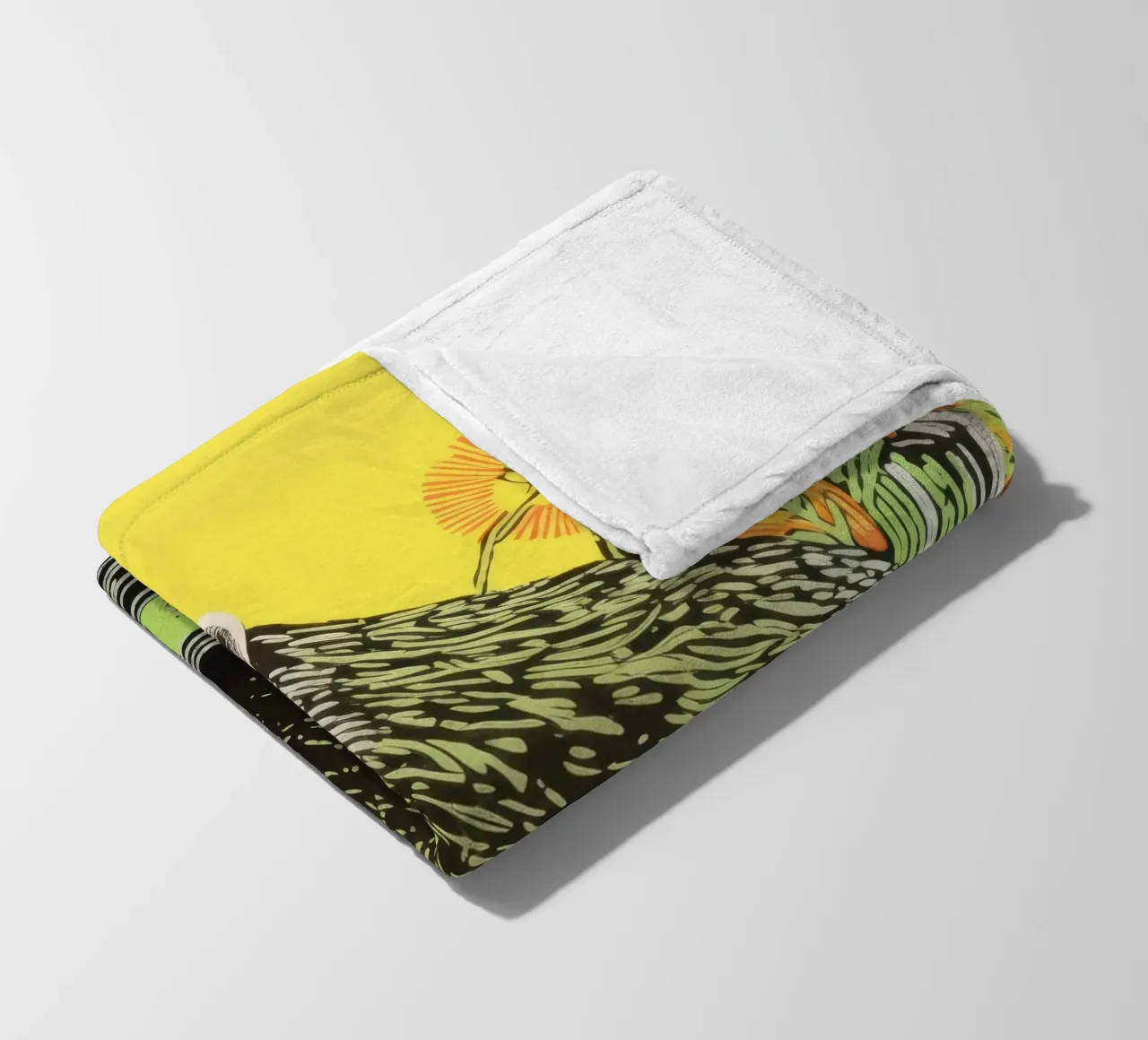 Green Marmot 3 fleece blanket by Minimal Animal Art