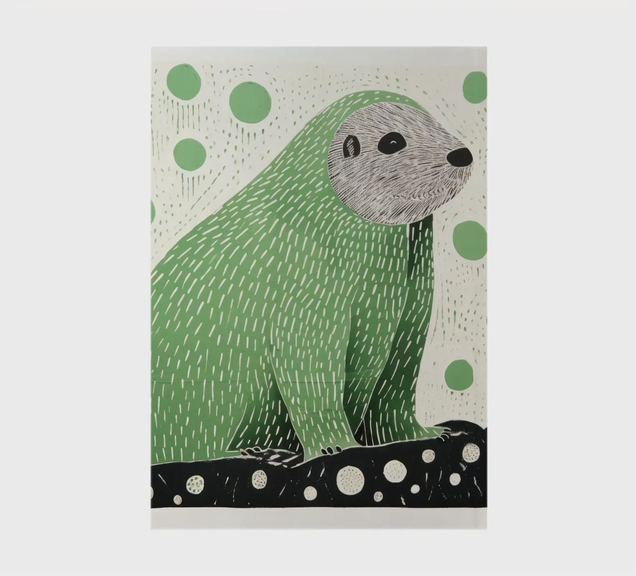 Green Marmot 4 notebook by Minimal Animal Art