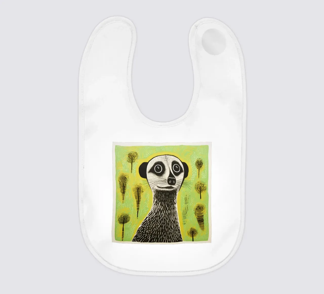 Meerkat verde 1 bavaglino da Minimal Animal Art
