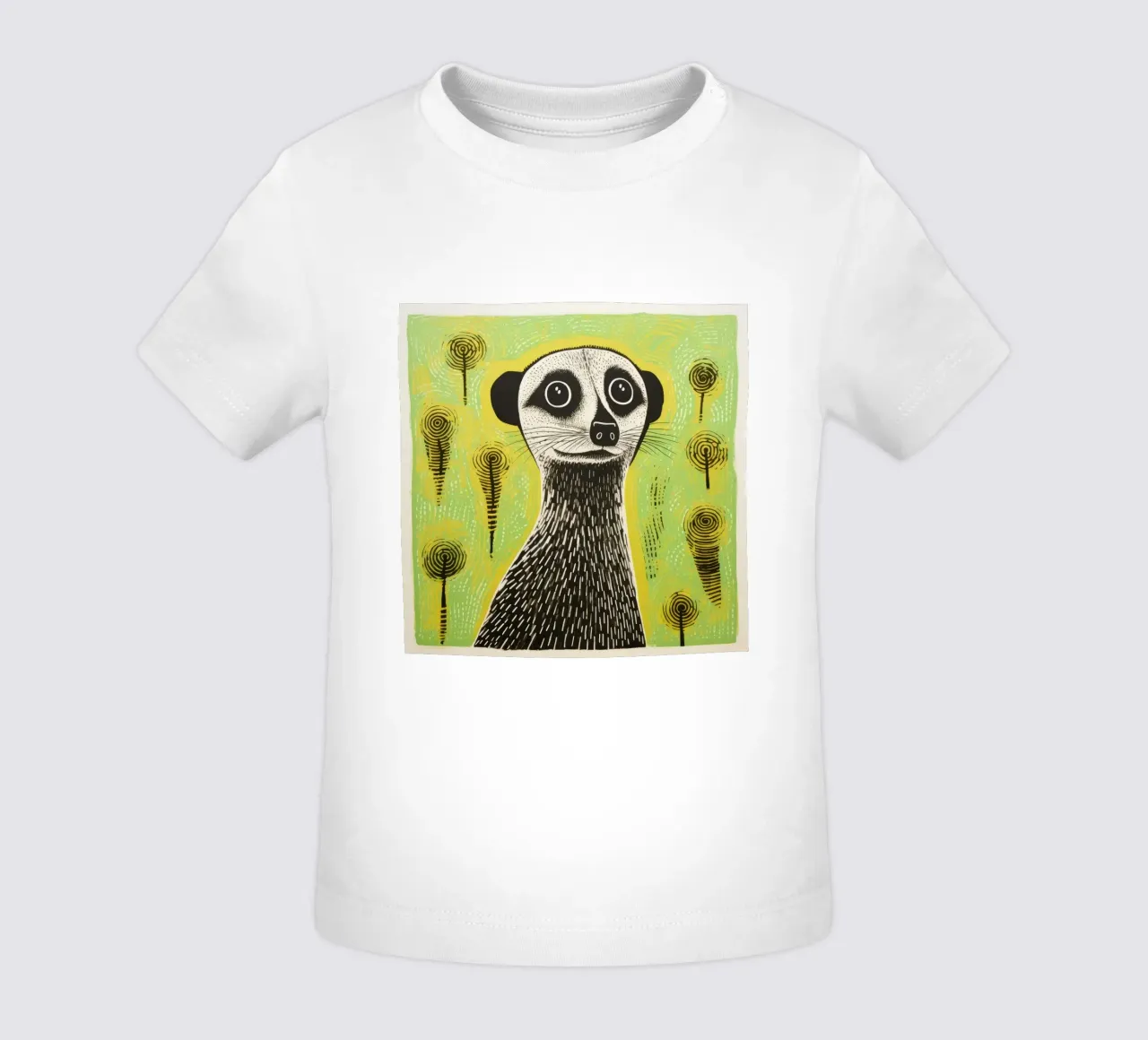 Meerkat verde 1 maglietta neonato da Minimal Animal Art