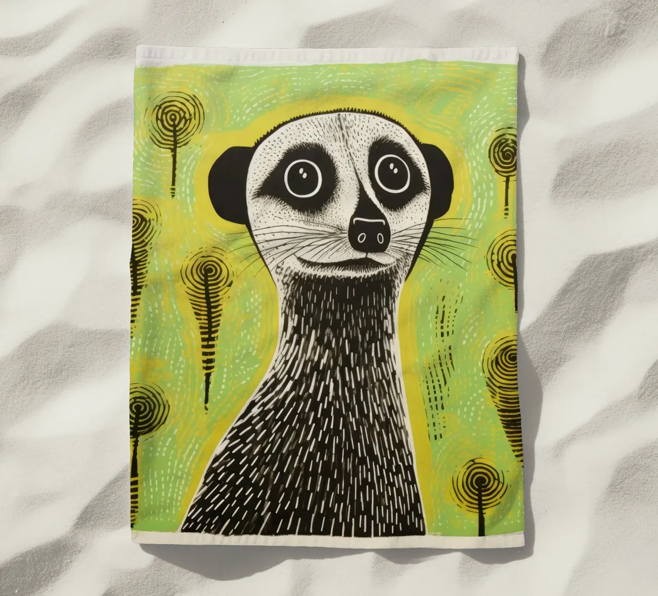 Meerkat verde 1 telo mare da Minimal Animal Art