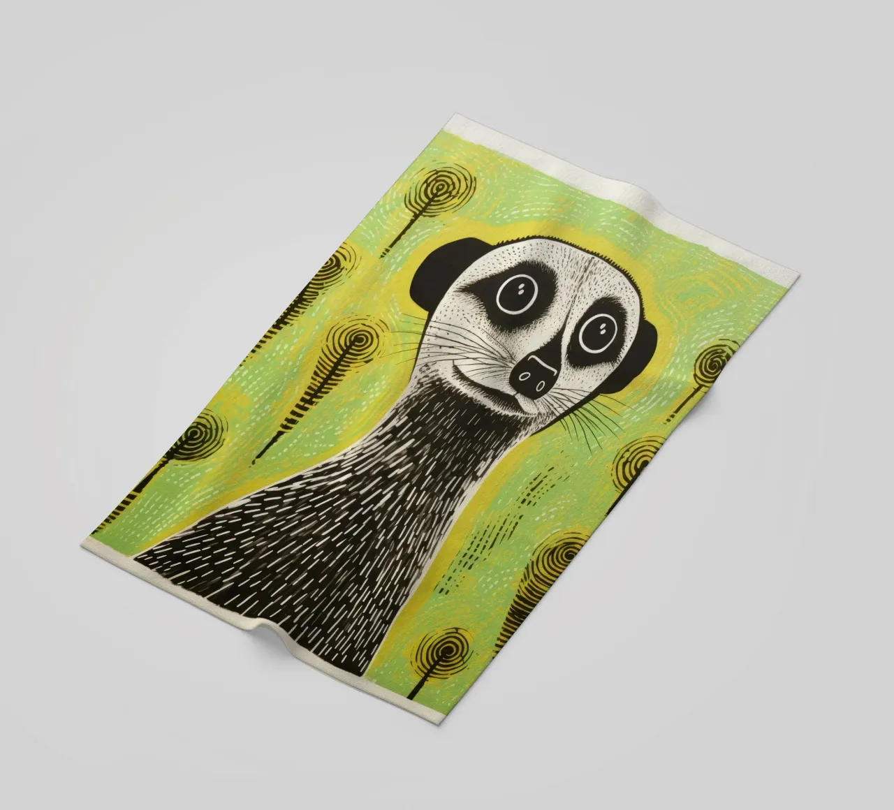 Meerkat verde 1 telo mare da Minimal Animal Art