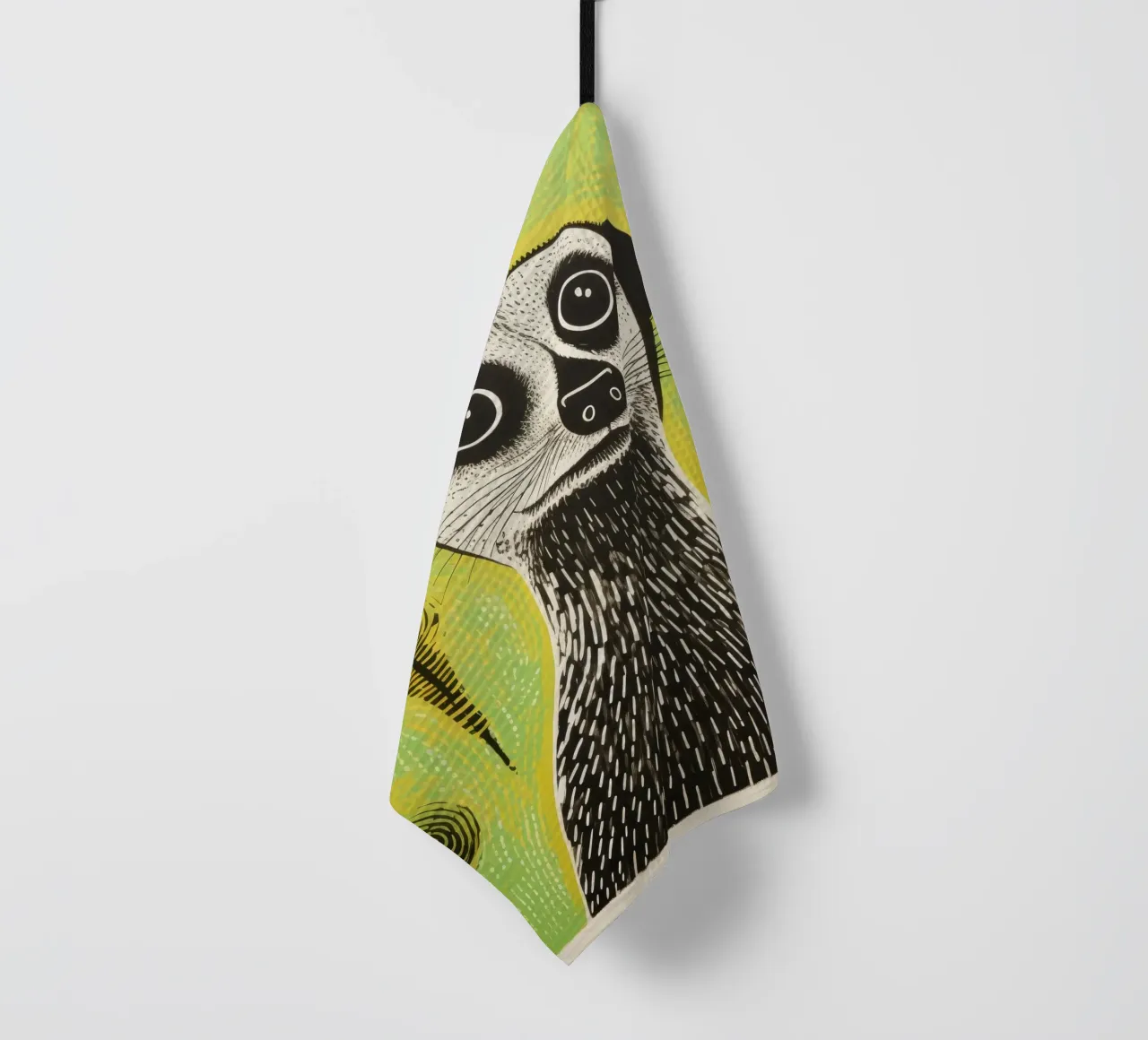 Meerkat verde 1 canovaccio da cucina da Minimal Animal Art