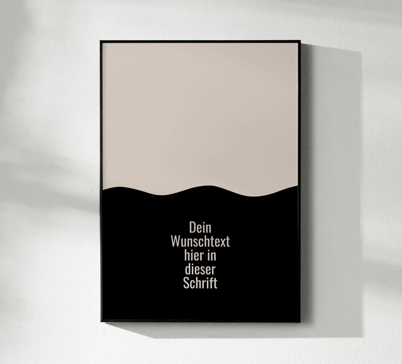 Wunschtext mit schwarz beiger Welle Acryl-Glas von BAINAI