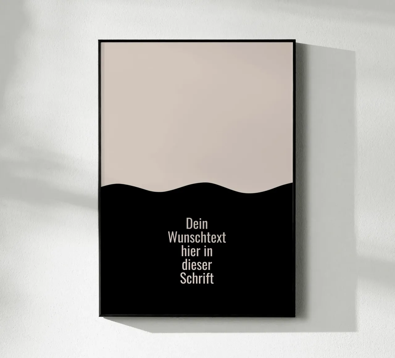 Wunschtext mit schwarz beiger Welle plexiglass da BAINAI