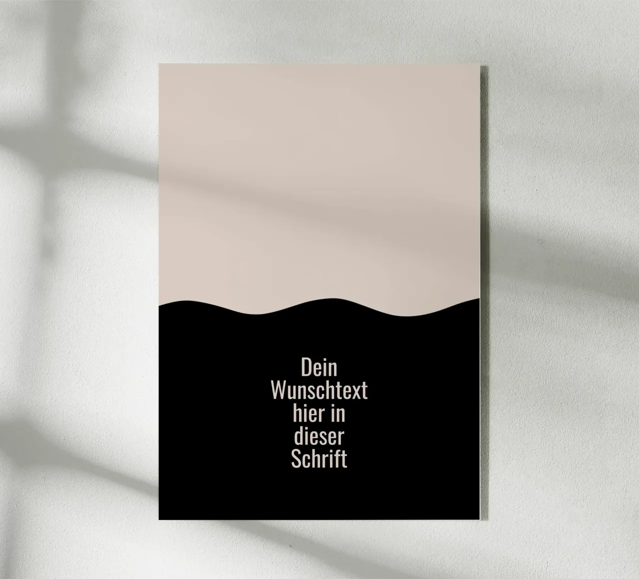Wunschtext mit schwarz beiger Welle plexiglass da BAINAI