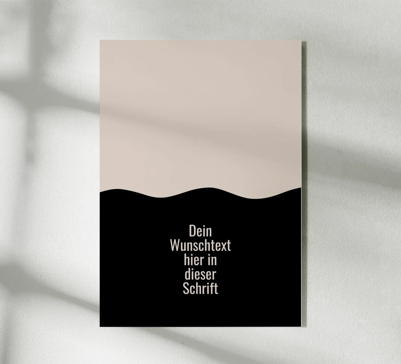 Wunschtext mit schwarz beiger Welle Acryl-Glas von BAINAI