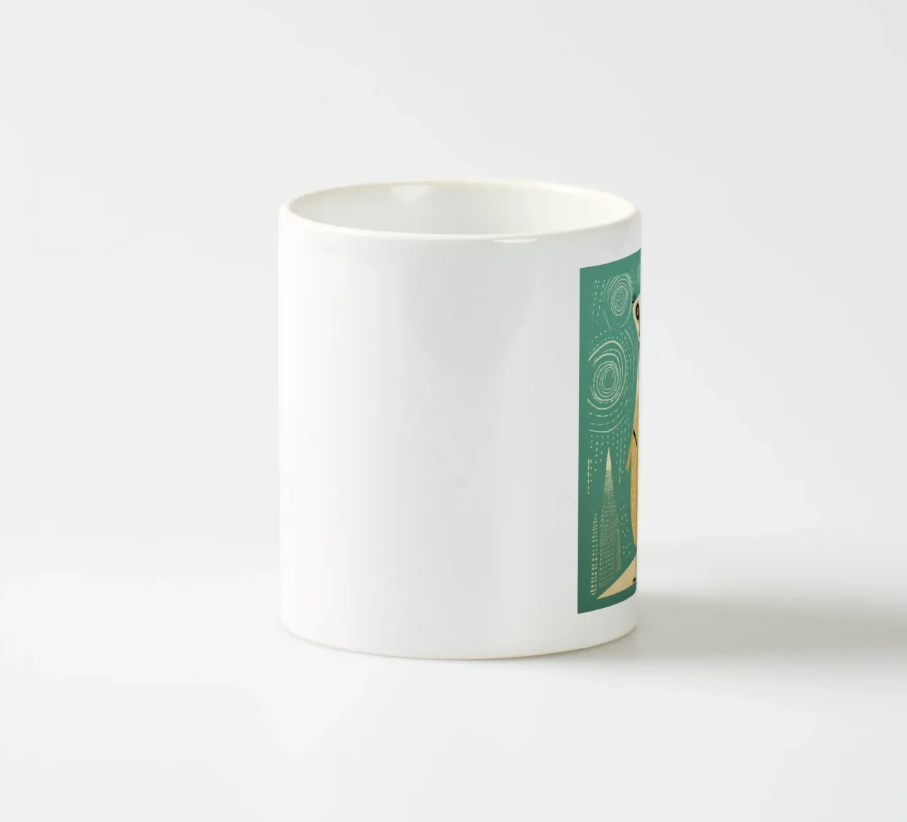 Meerkat verde 2 tazza in ceramica da Minimal Animal Art