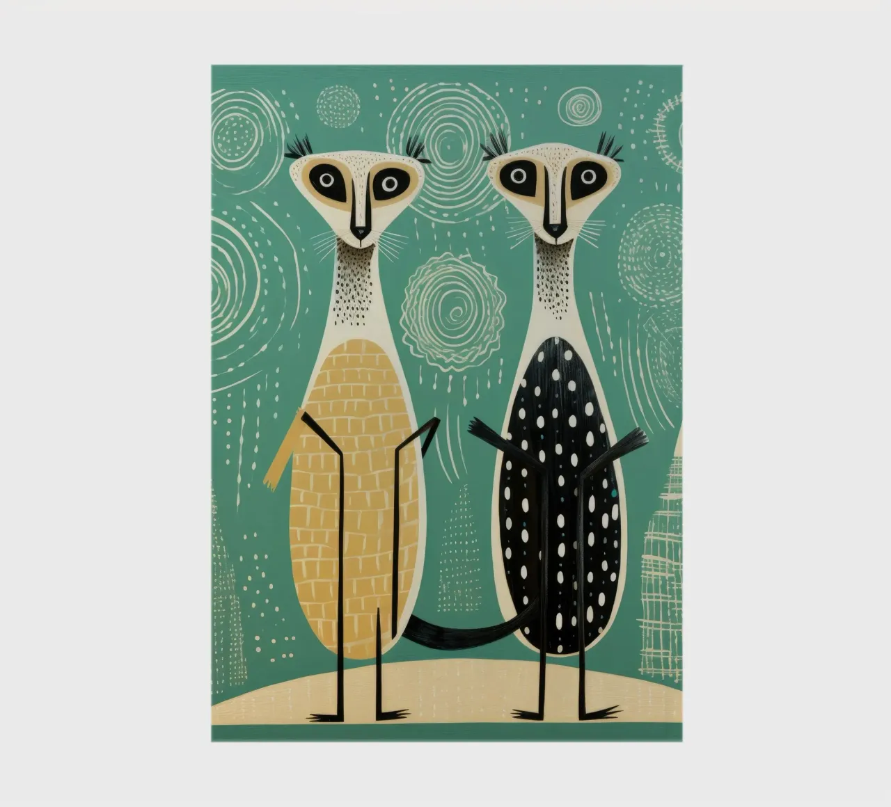 Suricate vert 2 carnet de notes de Minimal Animal Art