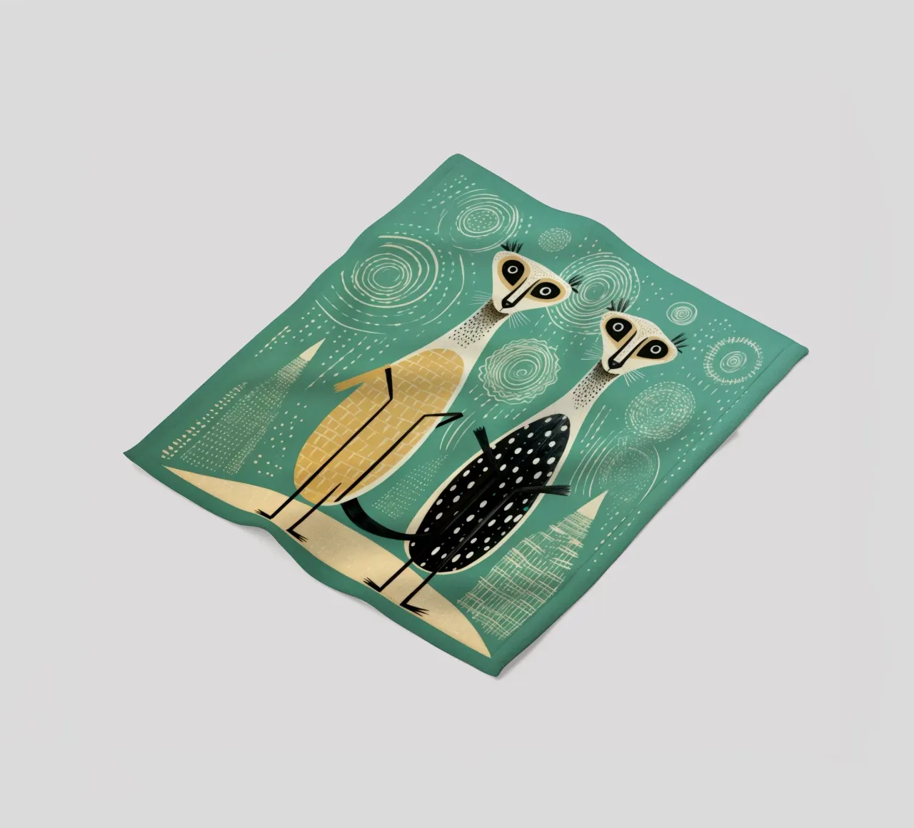 Suricati verdi coperta in pile da Minimal Animal Art