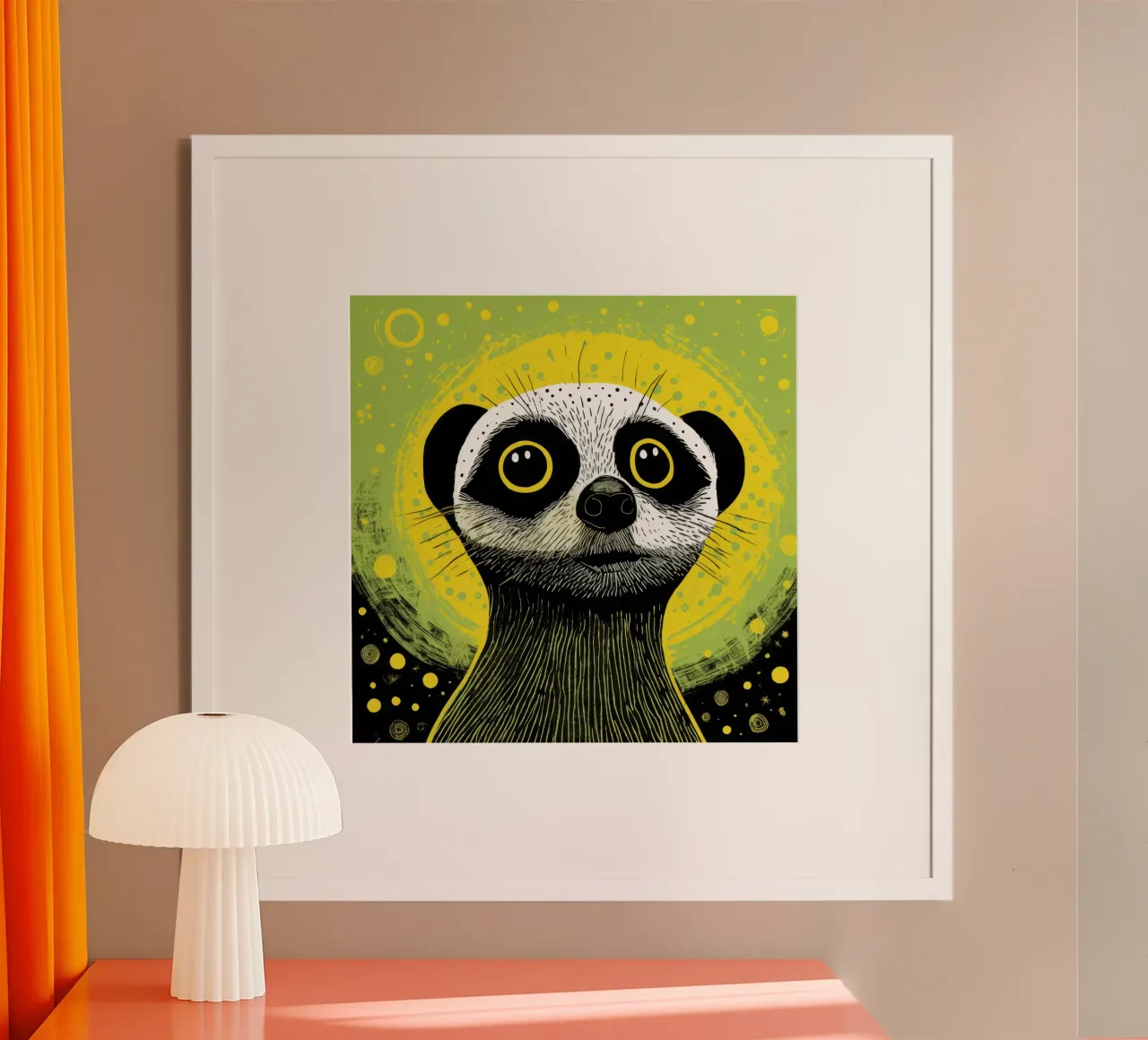 Meerkat verde 3 carta hahnemühle da Minimal Animal Art